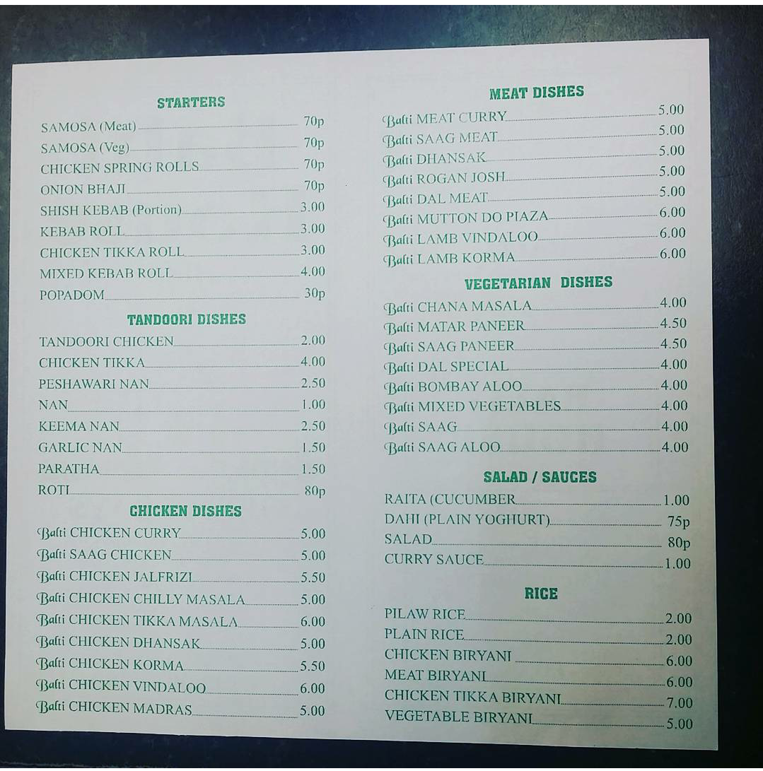 The Balti House Menu - Image 5